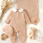 4pcs Newborn Baby Boy Footed Romper, Hat, Bib, Blanket Gift Set.