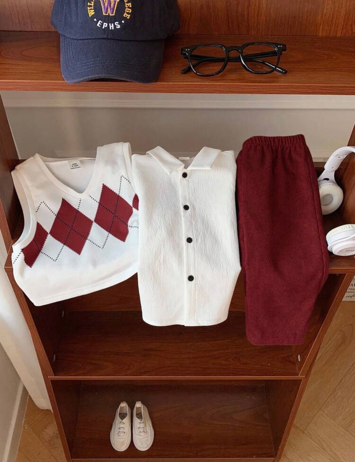3pcs Baby Boy Casual
Argyle Vest,White Shirt and Pants Autumn,Casual
(Delivery by 20th August)