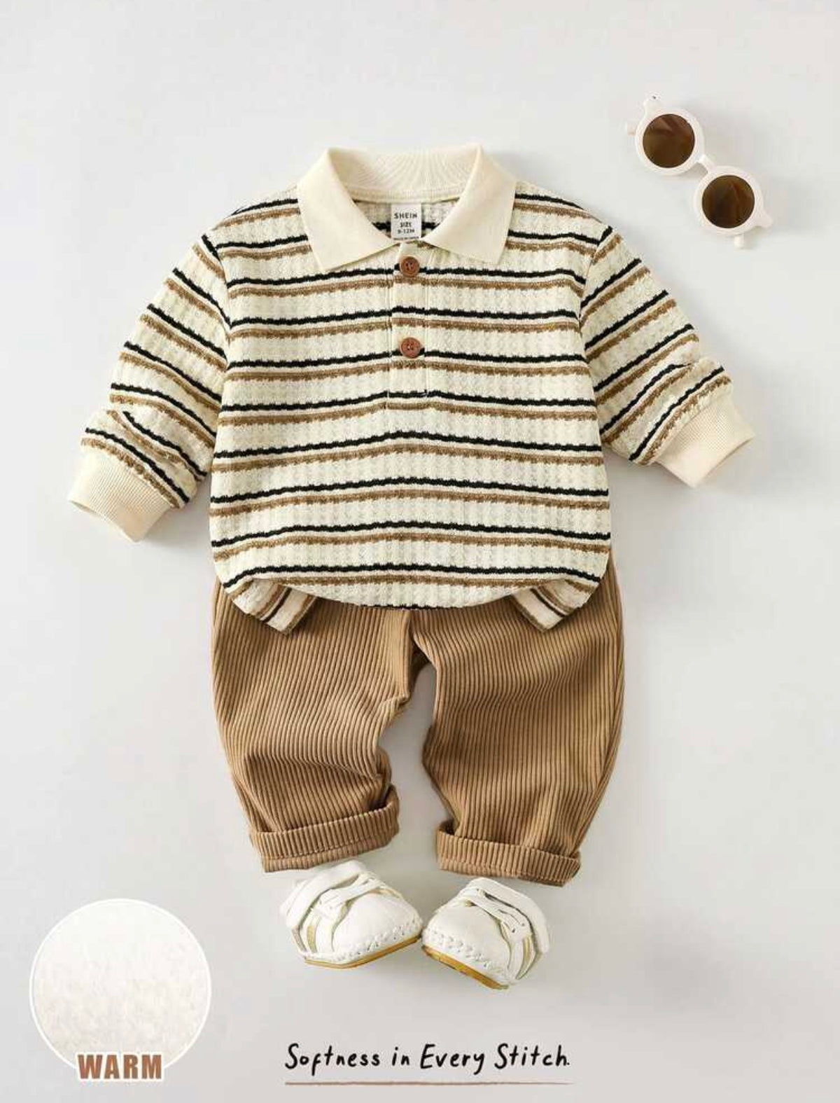 2pcs Winter Top & Elastic Pants.