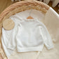 Girl Floral Cartoon Rabbit Embroidery Ruffle Trim Long Sleeve Single-Breasted Knit Cardigan, In Fall/Winter.