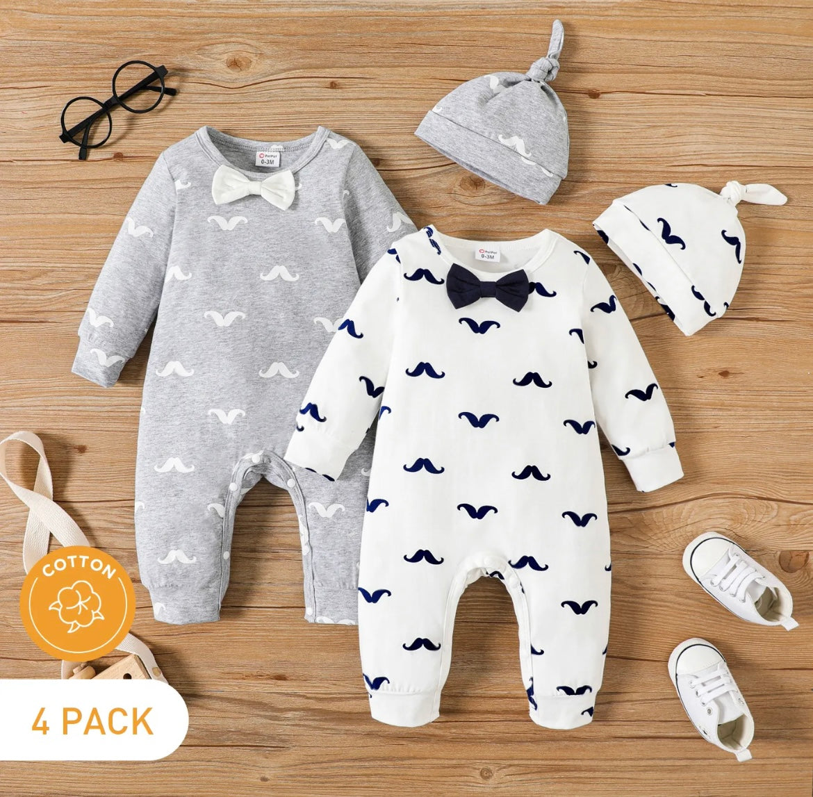 Baby Boy Cotton Jumpsuit With Hat