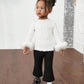 Ribbed Splicing Fuzzy Sleeve Sweatshirt For Winter