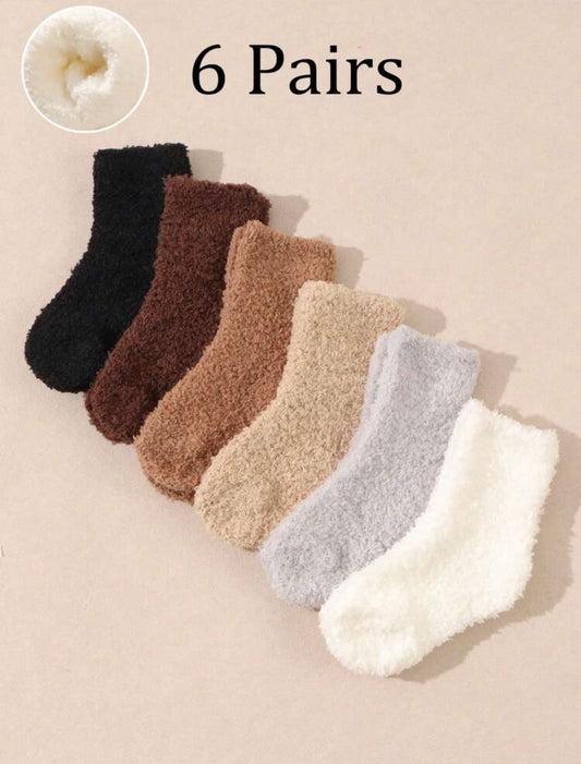 6 Pairs Baby Toddler Striped Solid Color.