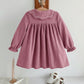 Girl Plant Floral Print Ruffle Collar Long Sleeve Empire Waist Dress. ( Delivery By Oct 10)