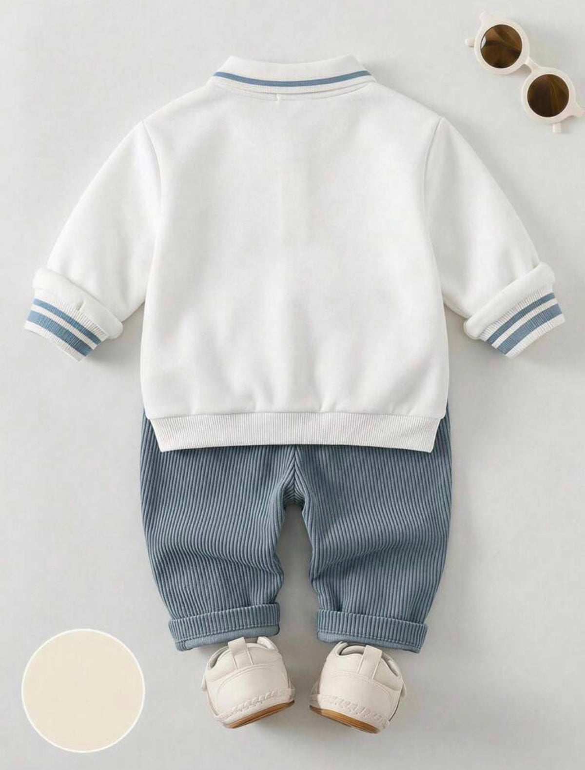 Dragon Pattern Knitted Soft Crew Neck Long Sleeve Pullover Sweatshirt And Elastic Waist Long Pants 2-Piece.
