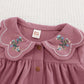 Girl Plant Floral Print Ruffle Collar Long Sleeve Empire Waist Dress. ( Delivery By Oct 10)