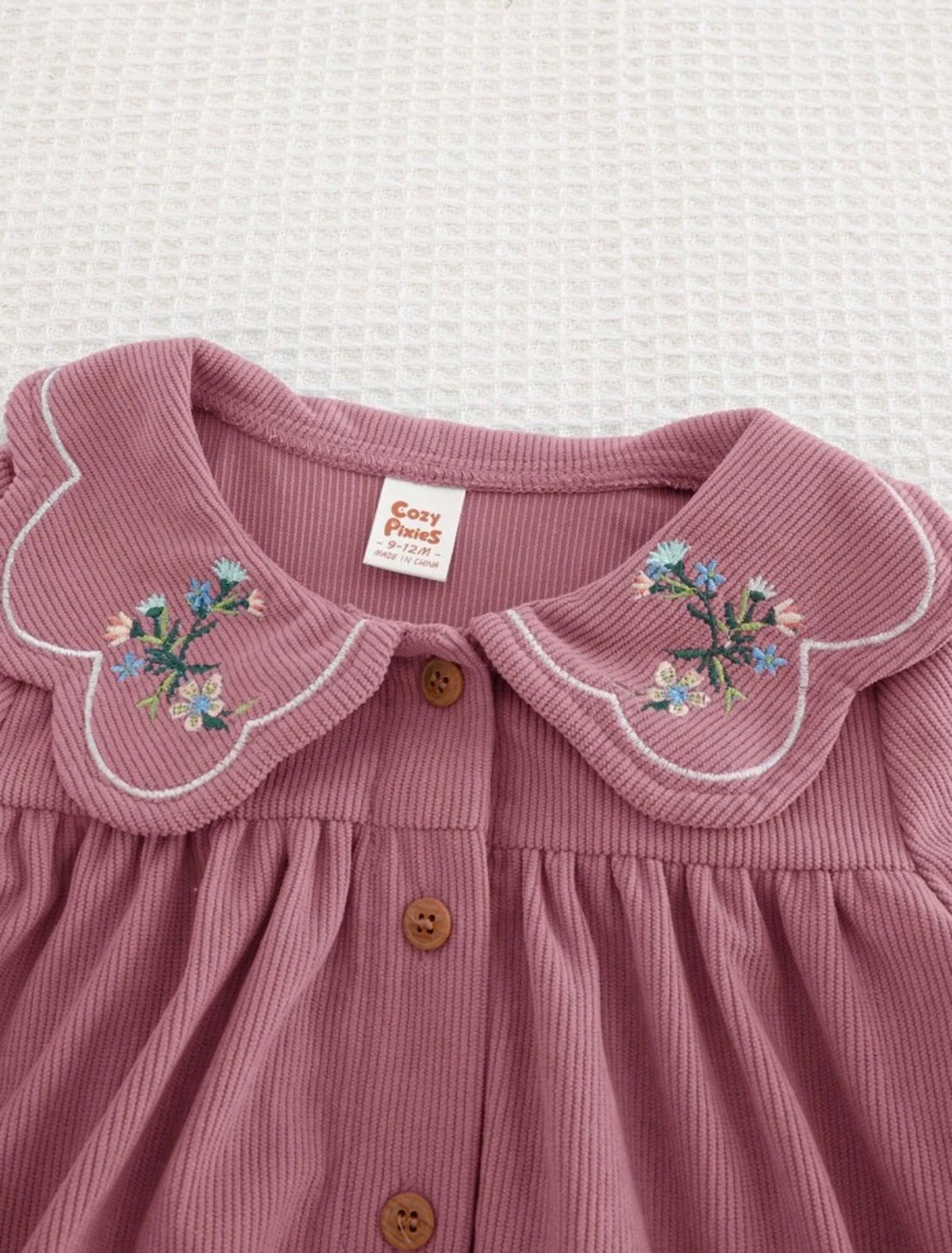Girl Plant Floral Print Ruffle Collar Long Sleeve Empire Waist Dress. ( Delivery By Oct 10)