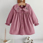 Girl Plant Floral Print Ruffle Collar Long Sleeve Empire Waist Dress. ( Delivery By Oct 10)