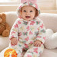 Baby Girl Footed Romper
Jumpsuit, Fuzzy Long Sleeve Hooded.