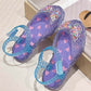 Jelly Crystal Sandals For Girls, Closed Toe Summer Kids Sandals With Sequin Wing Accessories.