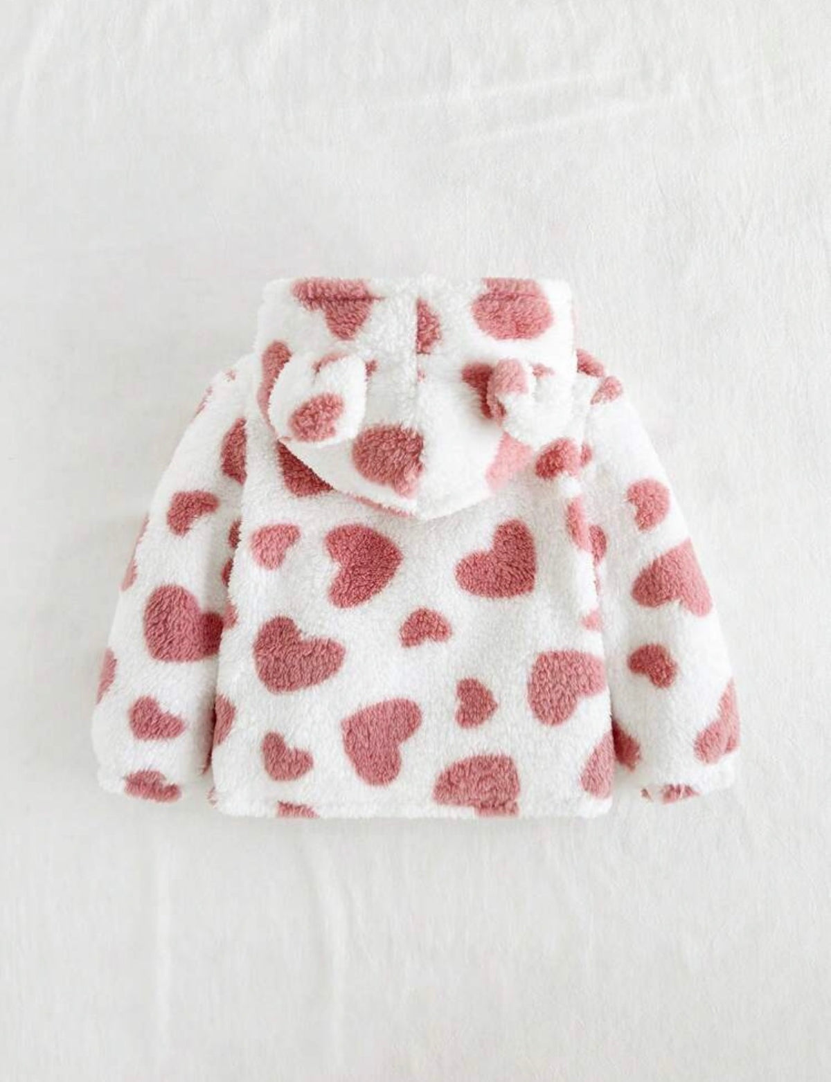 Trends Cozy Pixies Heart Pattern 3D Ear Hooded Jacket For Young Girl, In Fall/Winter