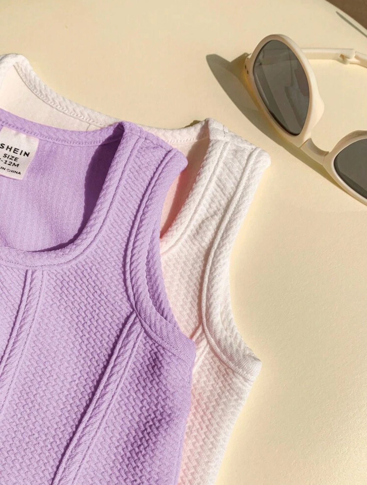 Solid Color Textured Sleeveless Tank Top ( set of 2 )