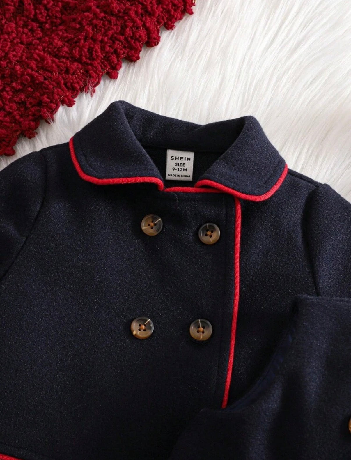 Girl Navy Long Sleeve Jacket & Dress Set.