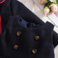 Girl Navy Long Sleeve Jacket & Dress Set.