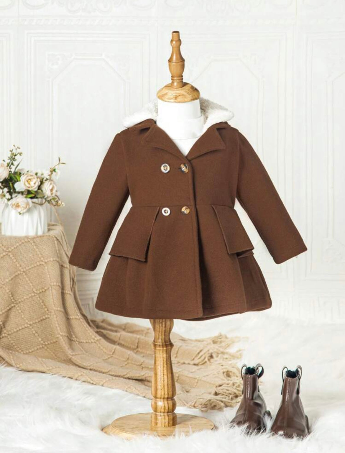 Baby Girl Double Breasted Overcoat