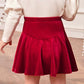 Baby Girl High Wait Ruffle Hem Velvet Skirt