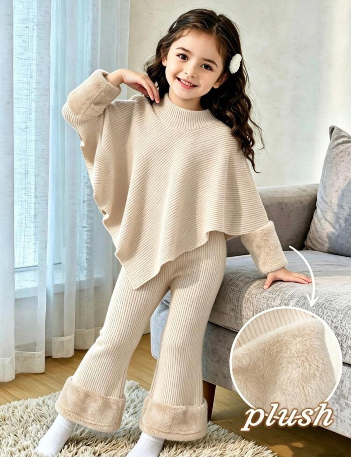 Casual T-Shirt Set, High Neck , Long Sleeve T-Shirt Top Paired With Leg Opening Flared Pants