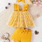 SHEIN Baby Girls' Casual Solid Color Sleeveless Top & Elastic Waist Long Pants Set