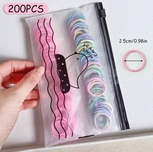 200Pcs Girls Elastic Hair Ties