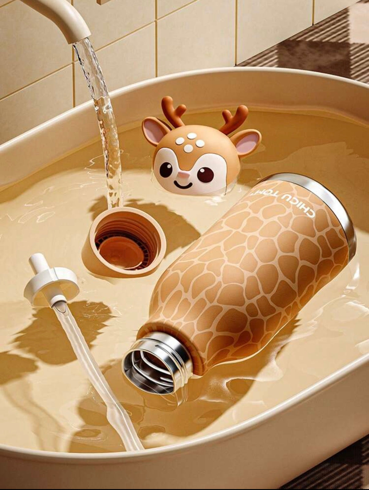 High-End Animal Series Stainless Steel Vacuum Insulated Water Bottle, 16.23oz Large Capacity Tumbler With Straw.            (Delivery by 1st July)