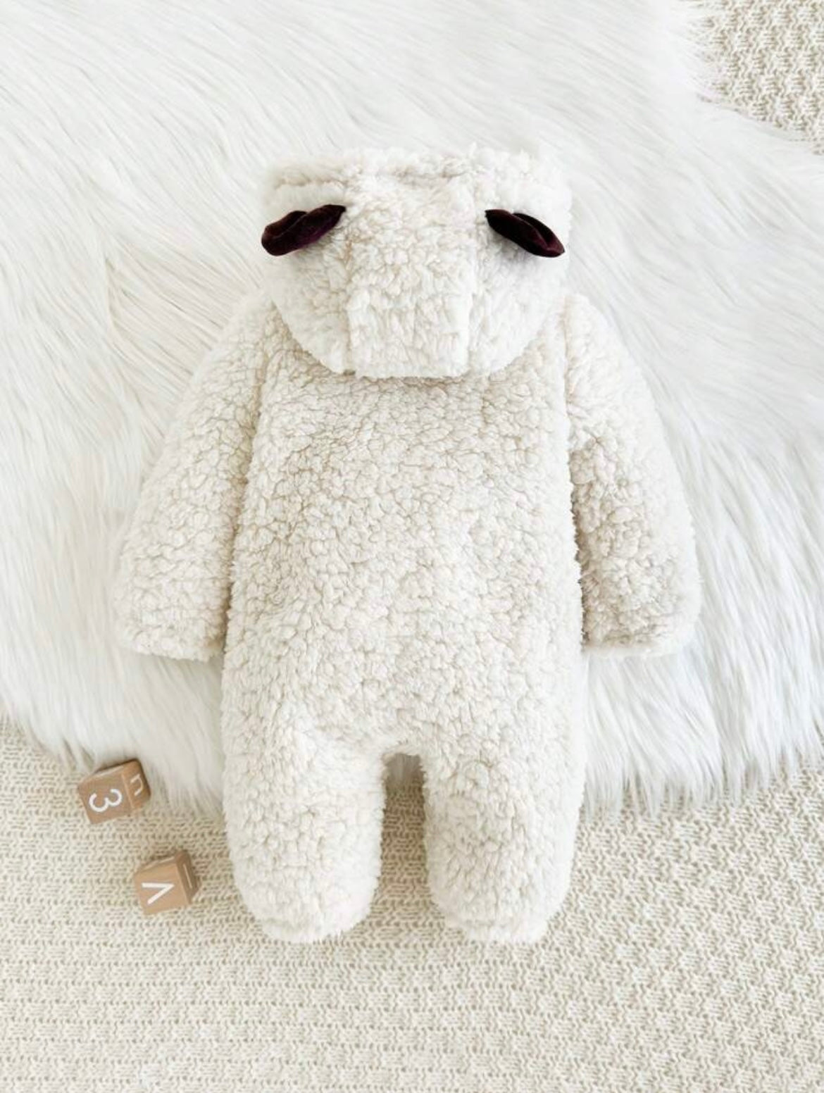 Baby Boy/Girl Teddy Bear Pattern Hooded Thicken Long Sleeve Romper