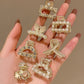 2 Pc Random Pearl and Rhinestone Decor Half Up Hair Clip Party