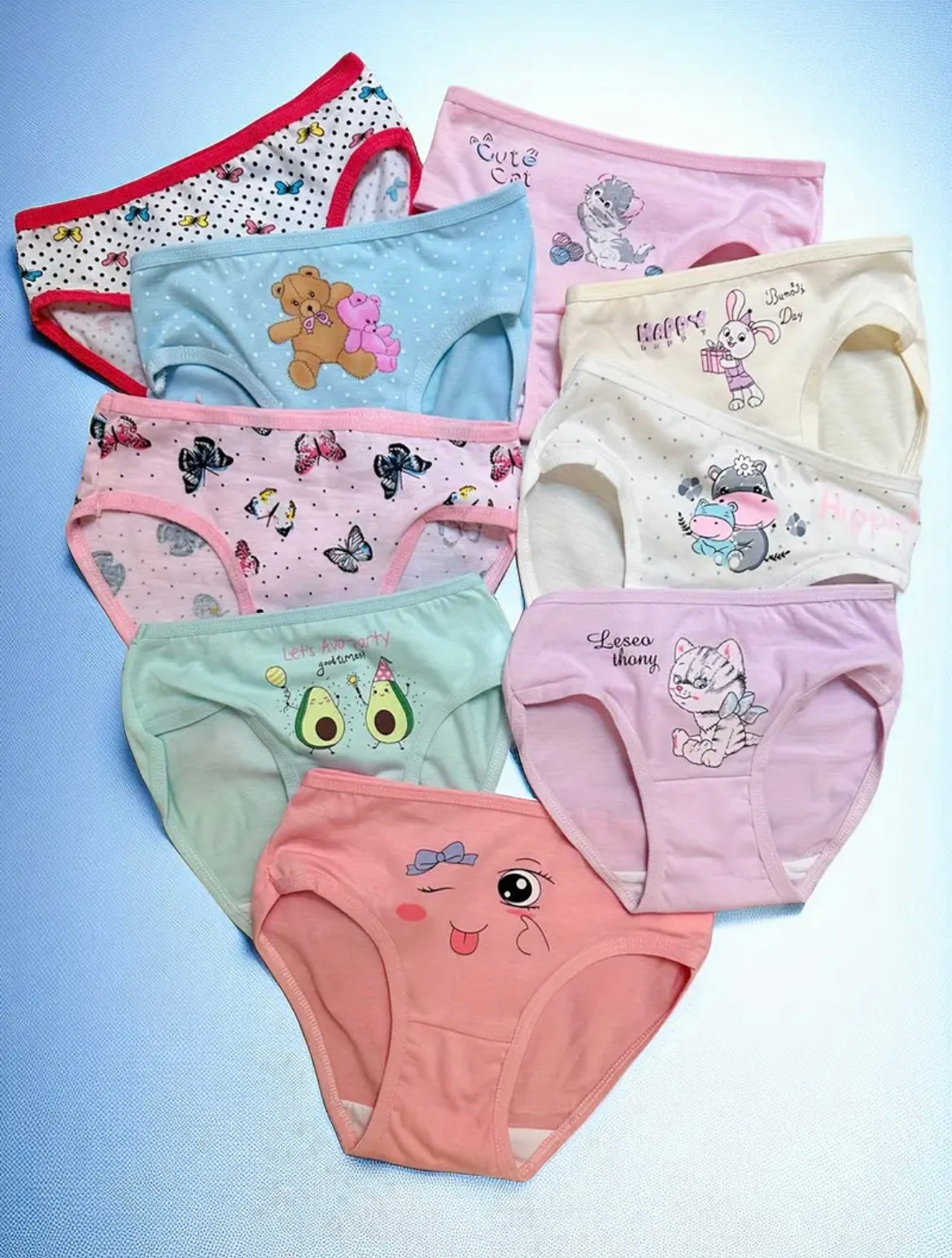 4pcs Random Color Toddler Girls Briefs.