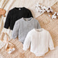 Baby Boy/ Girl Solid ribbed Knit Boysuits