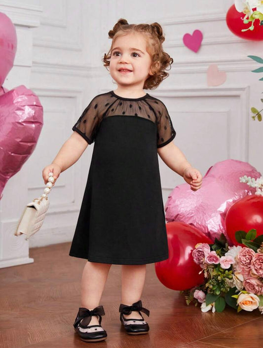 Baby Girl 1 Pc Round Neck Dress