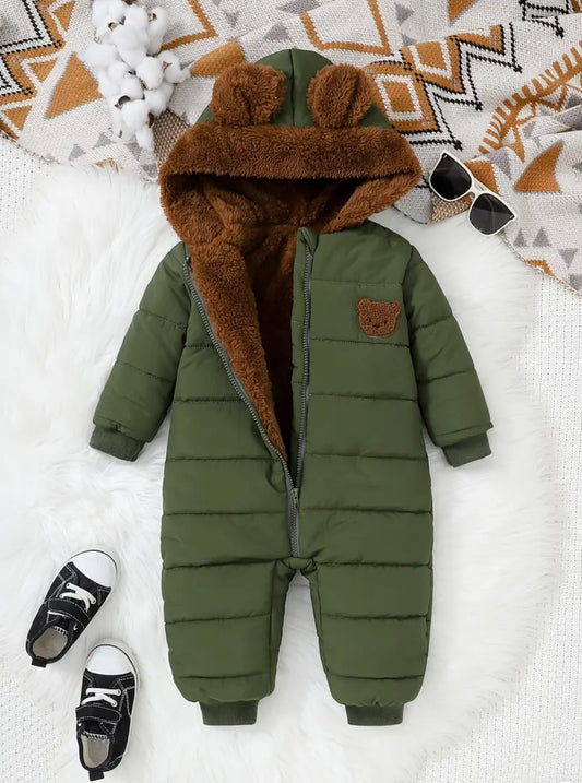 Baby Boy Padded Snow Suit With Hood