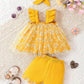 SHEIN Baby Girls' Casual Solid Color Sleeveless Top & Elastic Waist Long Pants Set