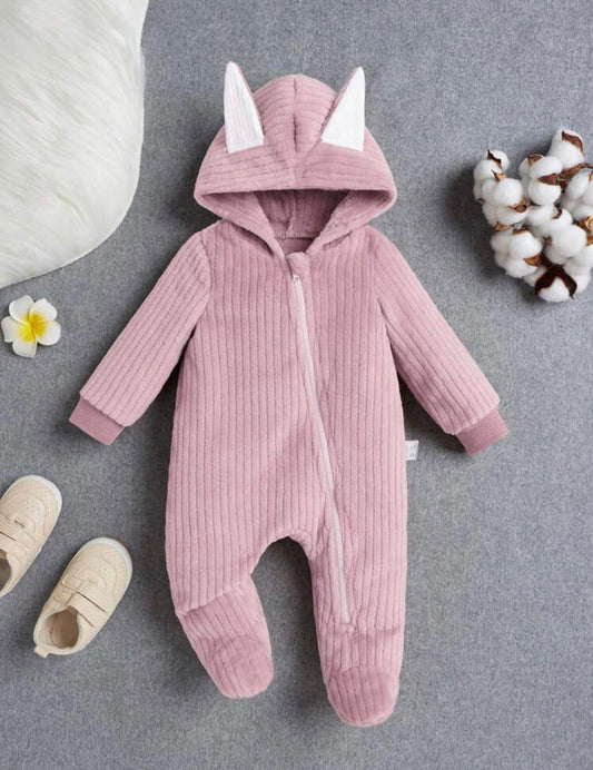 Baby Girl Hooded Jumpsuit