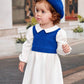 SHEIN Baby Girl Casual And Cute Color Block Shirt Collar Long Sleeve Dress