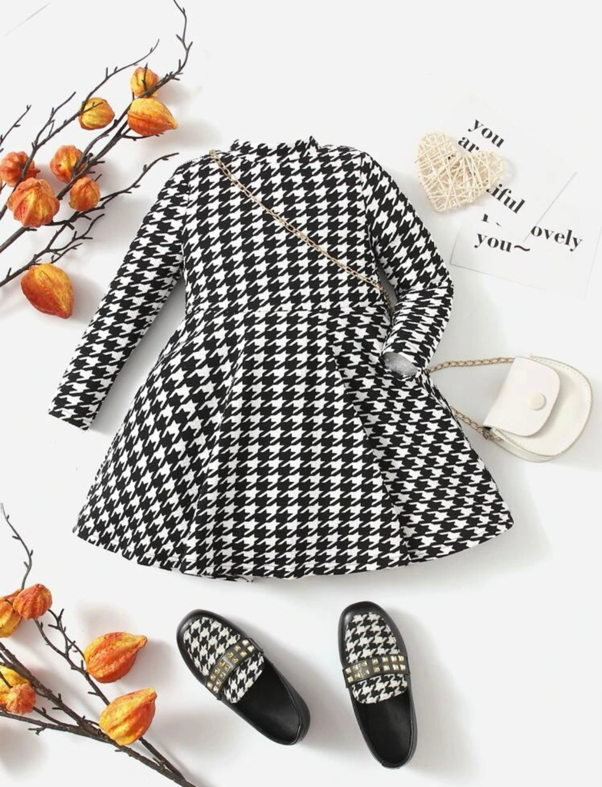 Baby Girl Houndstooth Print Dress