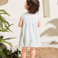 Girl Cute Casual Loose Sleeveless Dress With Floral Pattern Patchwork And Lace Decoration For Summer