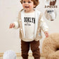 3 pc Baby Boy Letter Print Soft Knit Hooded Long Sleeve Sweatshirt, Elastic Waist Sweatpants And Sleeveless Fleece Vest Set.