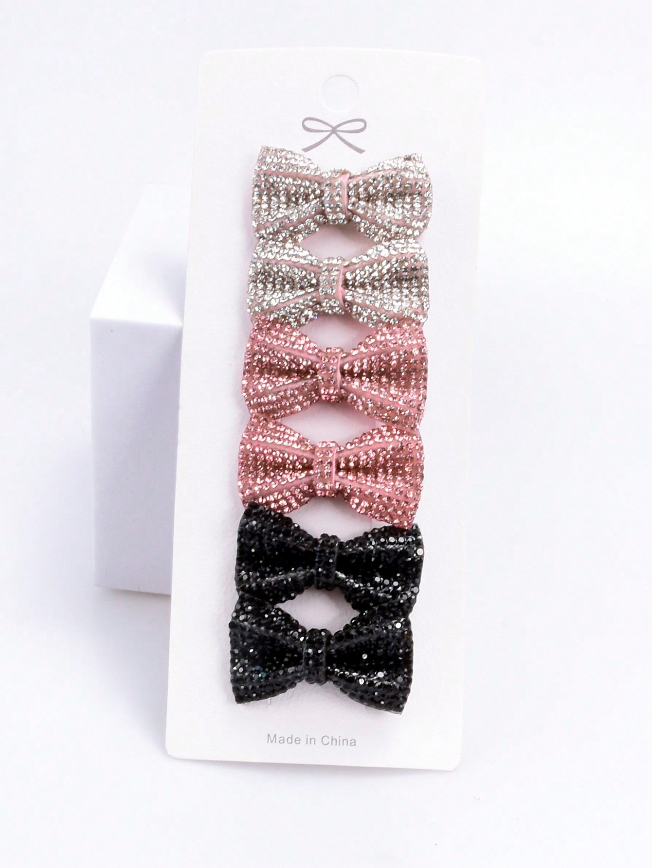 6pcs Girls Rhinestone & Bow Decor Alligator Hair Clip For Hair Decoration