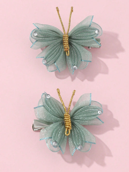 2 Pc Butterfly Hair Clips