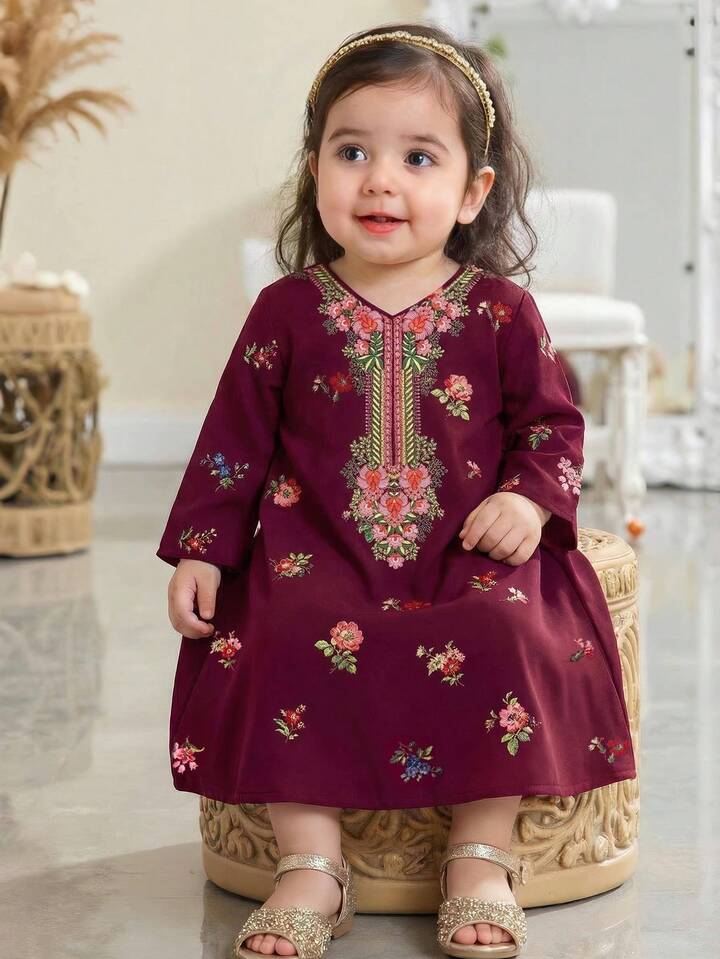 Baby Girls Elegant Vintage Distinctive Dignified Kaftan Maxi.