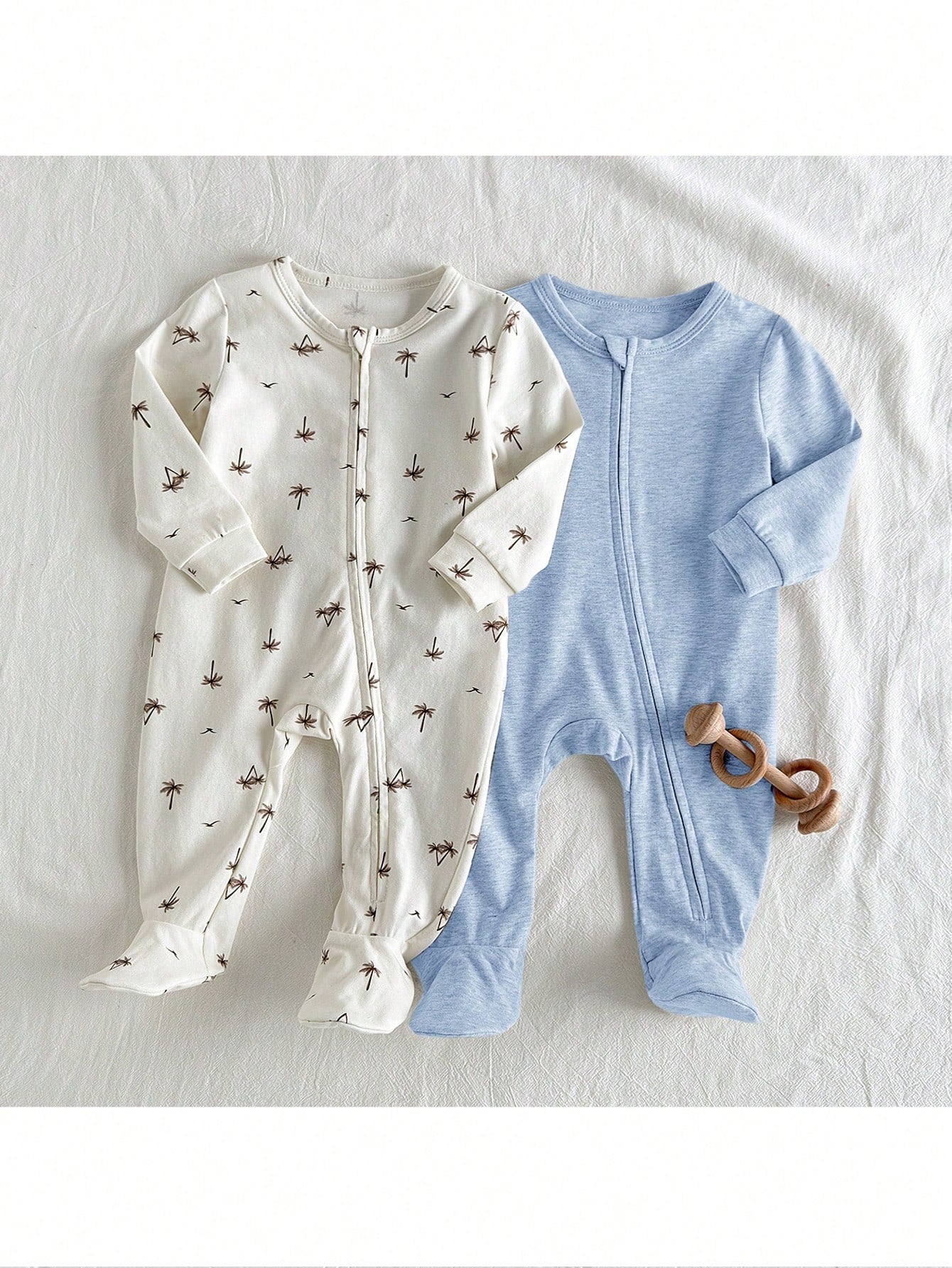 2pcs Newborn Baby Girl/Boy Soft Knit Crew Neck Long Sleeve Jumpsuit Set for Fall /Winter