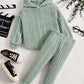 Girl Ribbed Knit Hooded Sweatshirt & Leggings