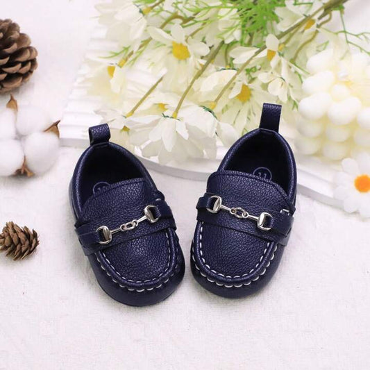 Infant Walking Shoes, Iron Chain Loafers, Easy On & Off Slip-On Style.