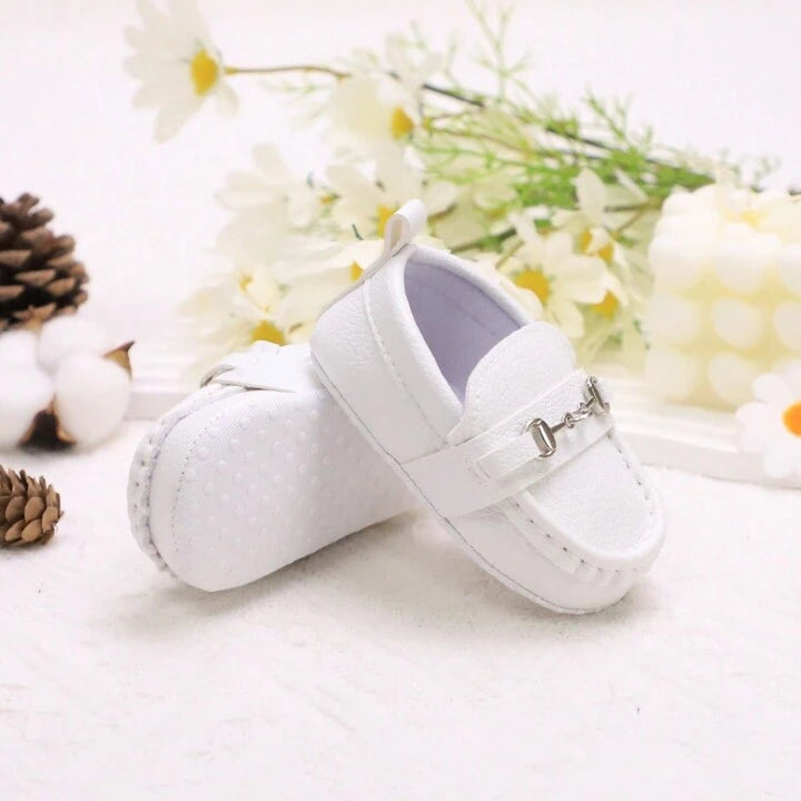 Infant Walking Shoes, Iron Chain Loafers, Easy On & Off Slip-On Style.