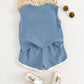 2pcs Baby Boy Cartoon Bear Pattern Splice Round Neck Sleeveless Top & Elastic Waist Shorts Set