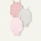 Baby Girl Knitted Soft Solid Color 3pcs Tank Bodysuit Set.