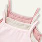 Baby Girl Knitted Soft Solid Color 3pcs Tank Bodysuit Set.