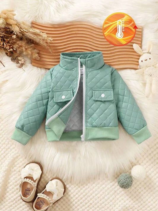 Baby Girl Cute Fluffy Neon Long Sleeve Jacket