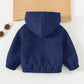 Baby Boy Solid Color Hooded Long Sleeve Jacket Only.