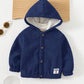 Baby Boy Solid Color Hooded Long Sleeve Jacket Only.