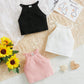 3pcs Ribbed Knit Halter Top